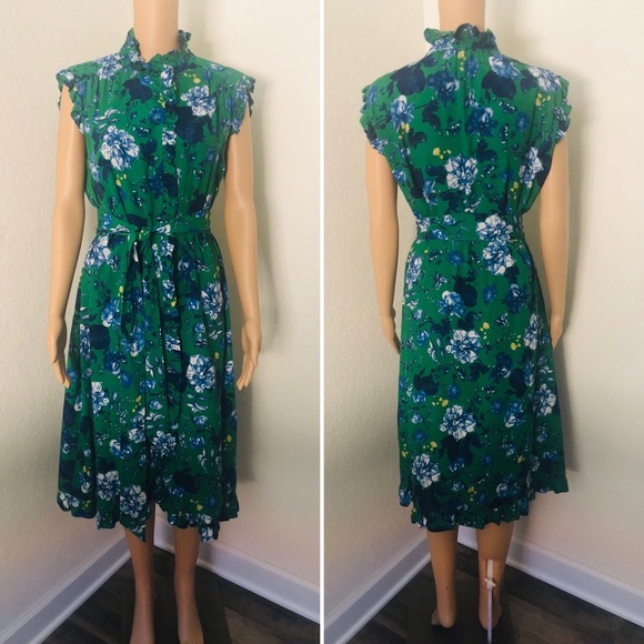 ERDEM Sebla crepe floral midi dress 10 - Picture 5 of 9